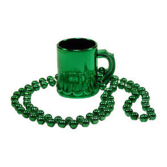 Green Beer Mug Bead Necklace